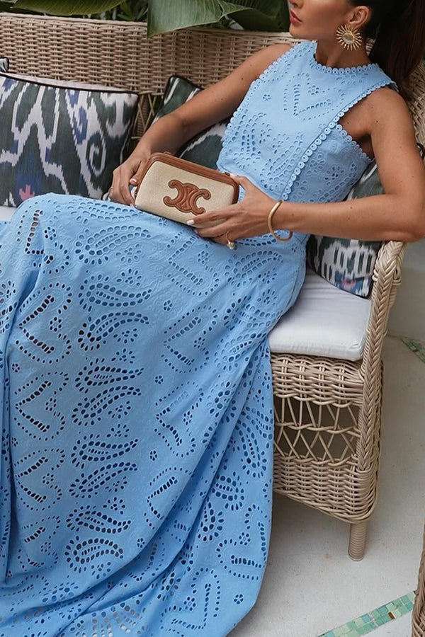 Lott - Zweiteiliges Set mit Stickerei und hochtailliertem langen Rock mit Taschen