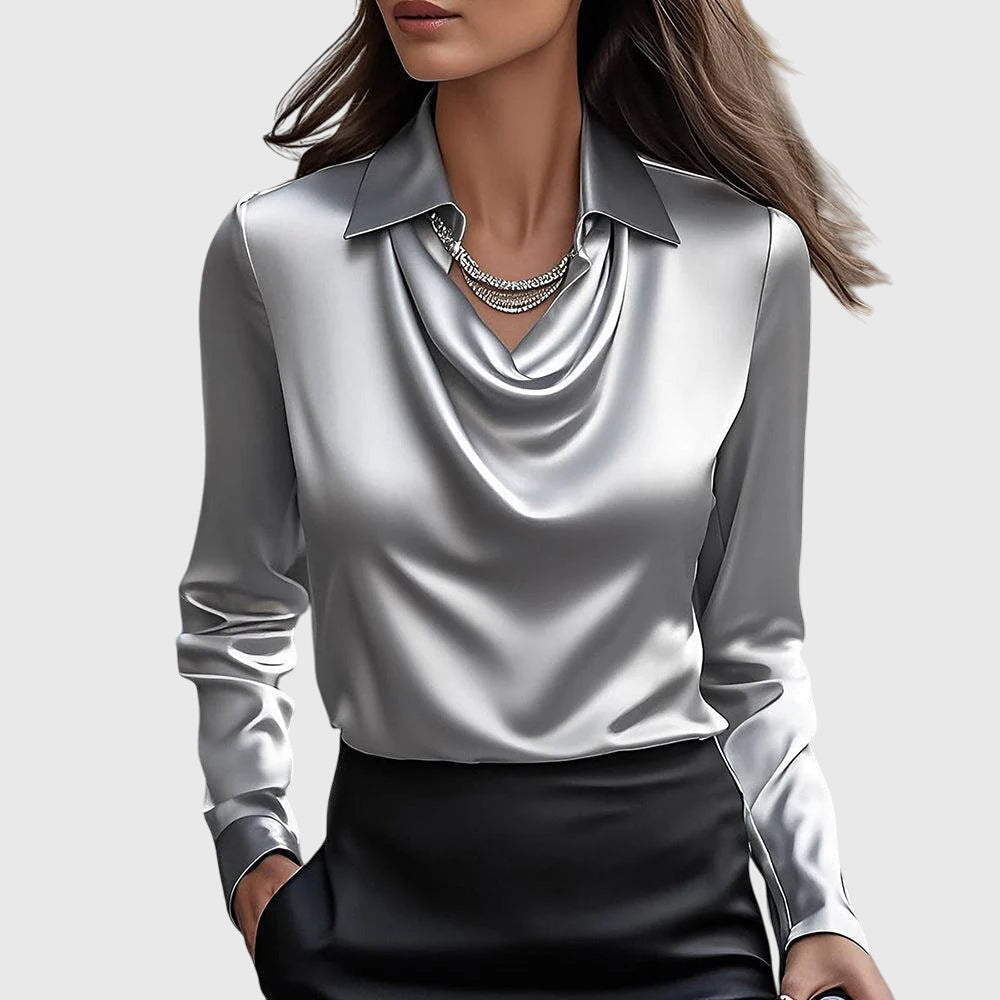 Lyn – Elegante Bluse aus glänzendem Satin