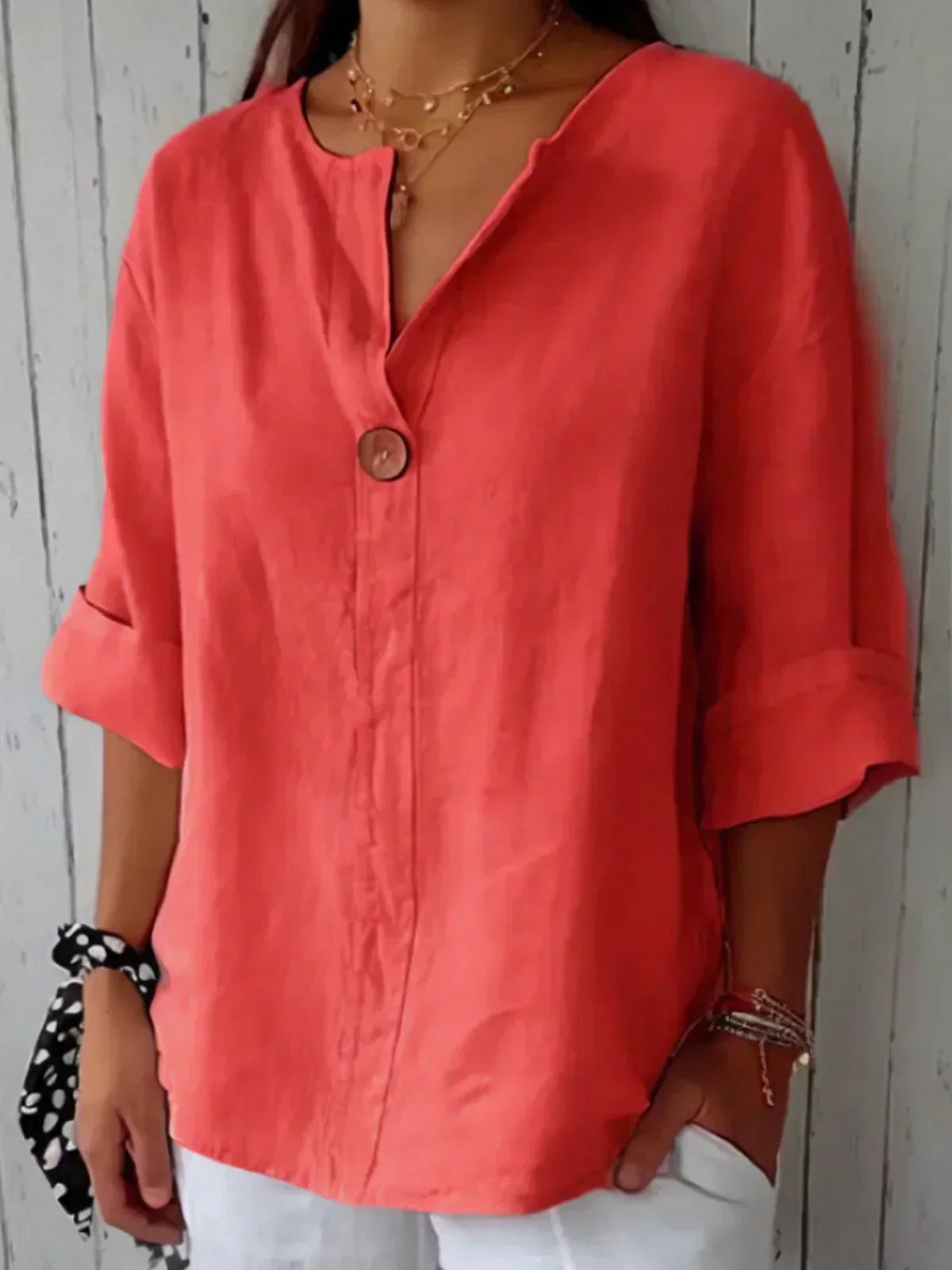 Laura - Lässige Bluse mit V-Ausschnitt