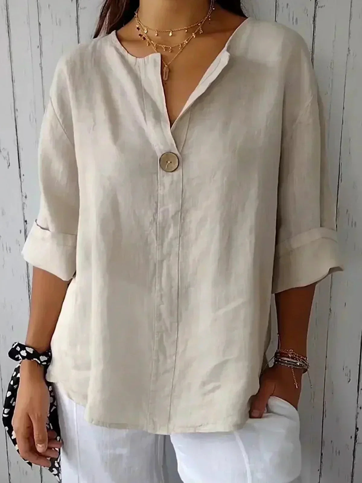 Laura - Lässige Bluse mit V-Ausschnitt