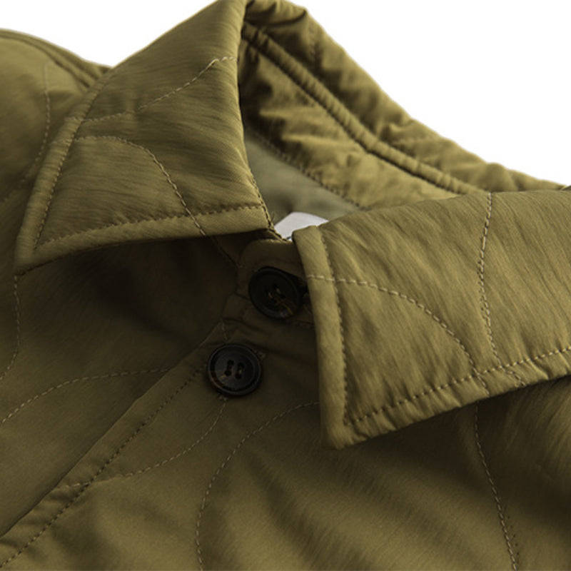 Gesteppte Jacke aus Baumwolle im Kürbishemd-Stil
