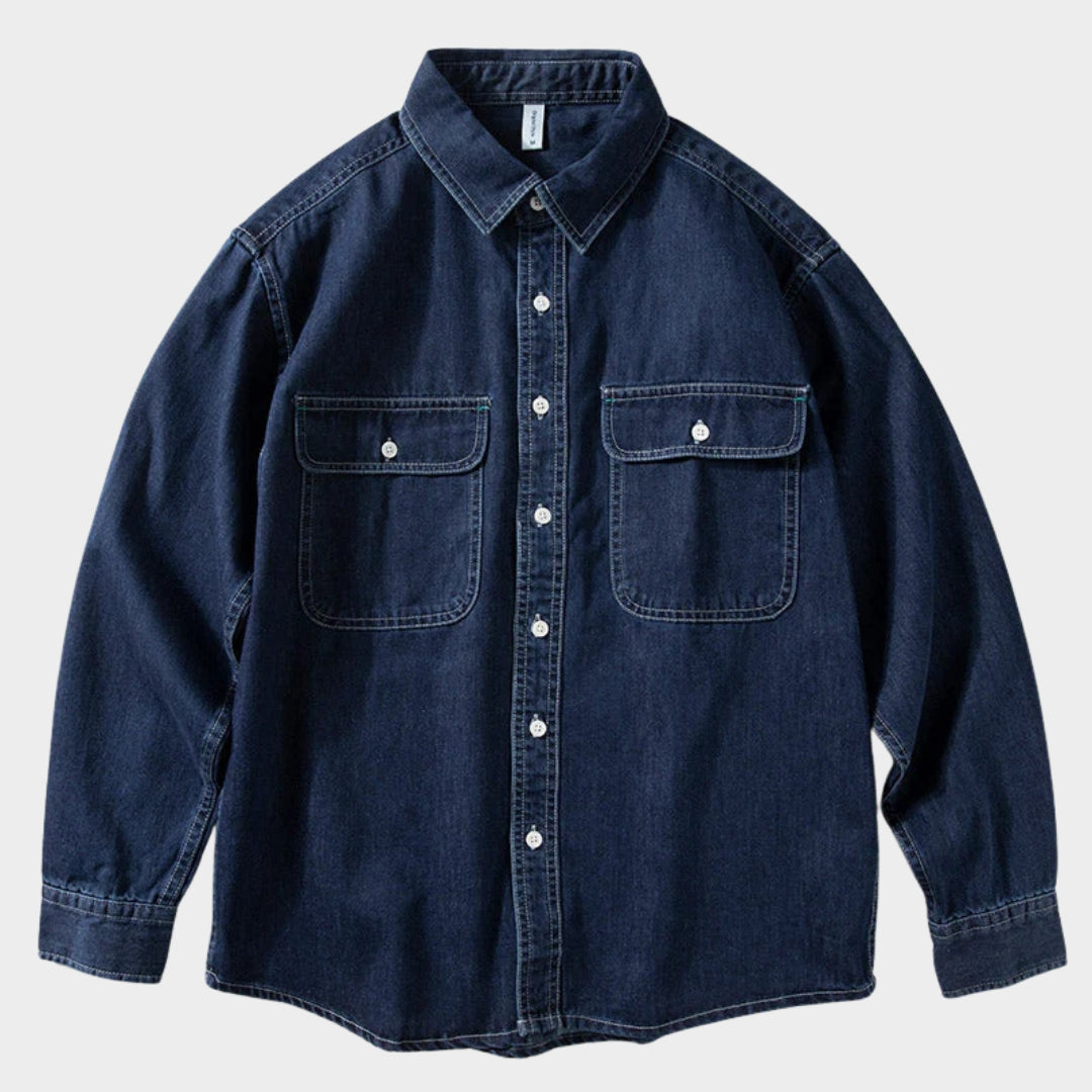 Denim Lockeres Amerikanisches Freizeithemd Jacke