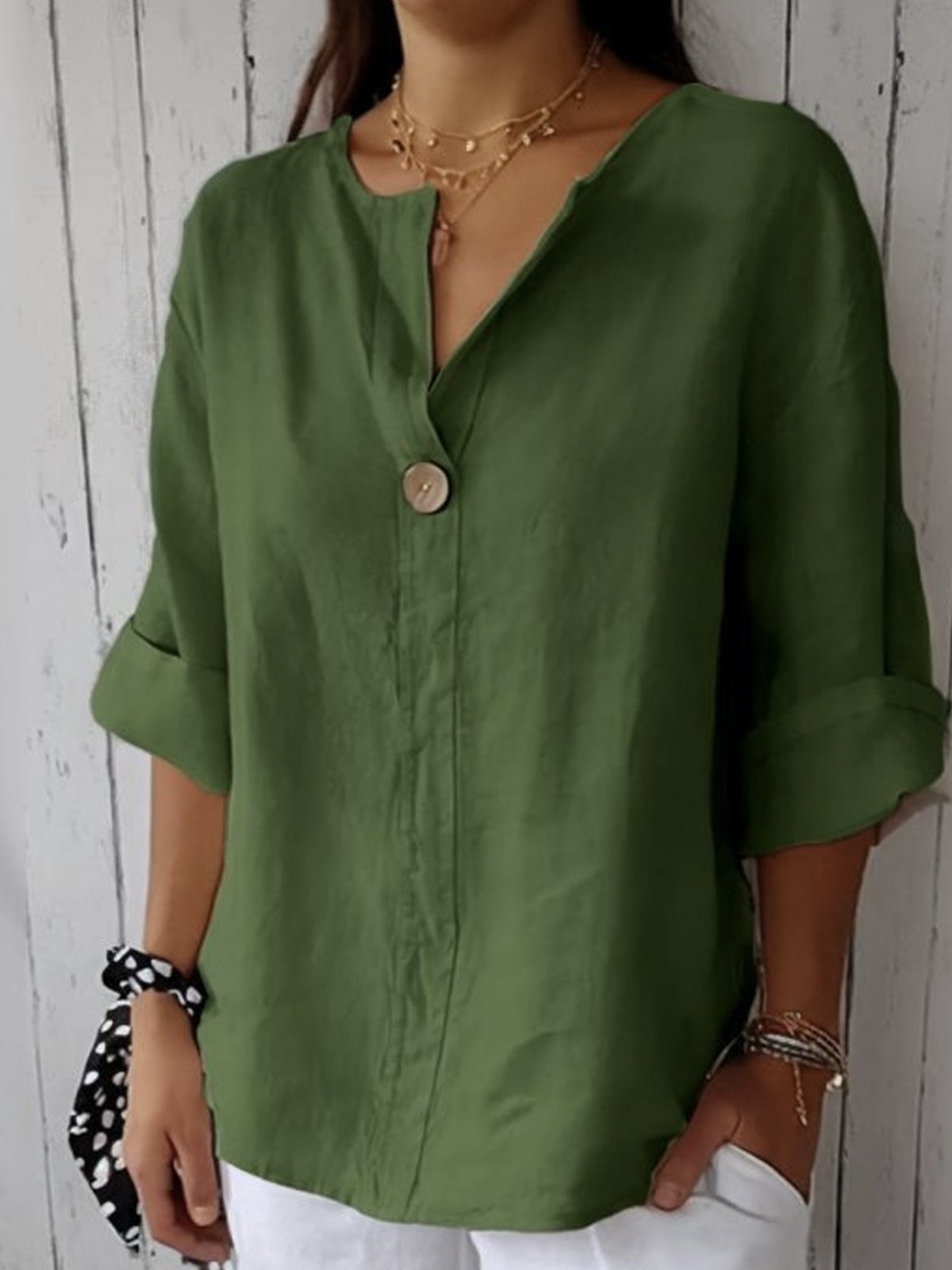 Laura - Lässige Bluse mit V-Ausschnitt