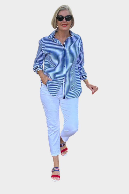 Leonie - Elegnat Gestreiftes Hemd