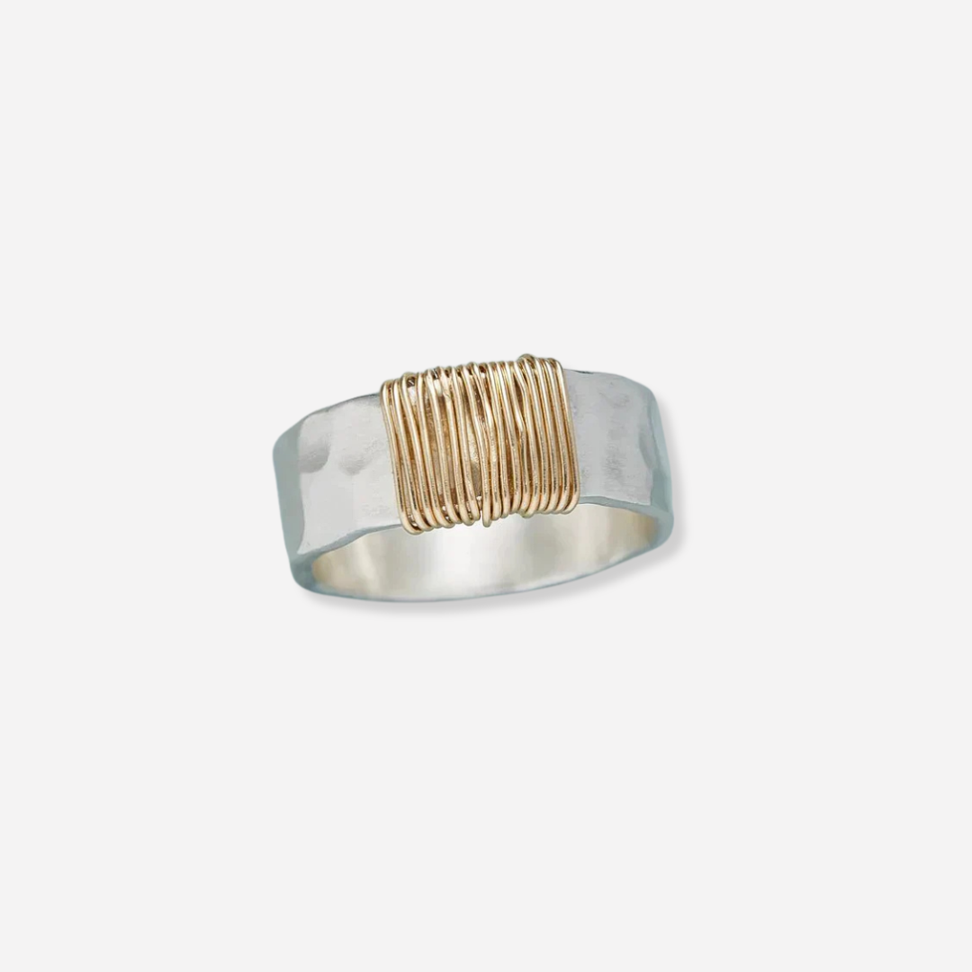 Vintage Gold Draht Silber Ring