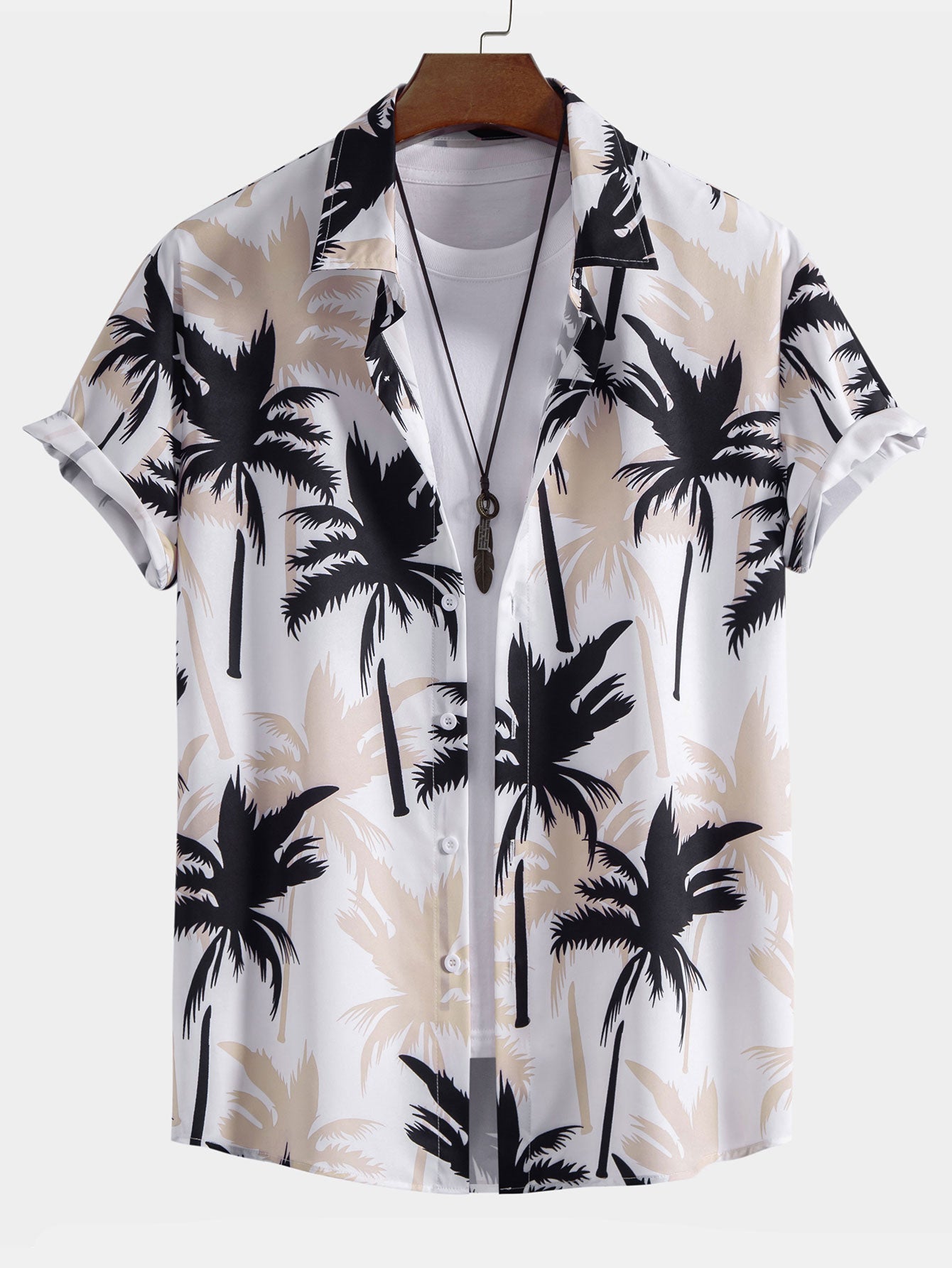 Hemd mit Palmenprint und Knöpfen & Badeshorts