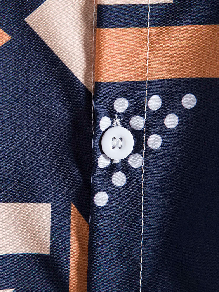 Geometrisch bedrucktes Hemd & Badeshorts