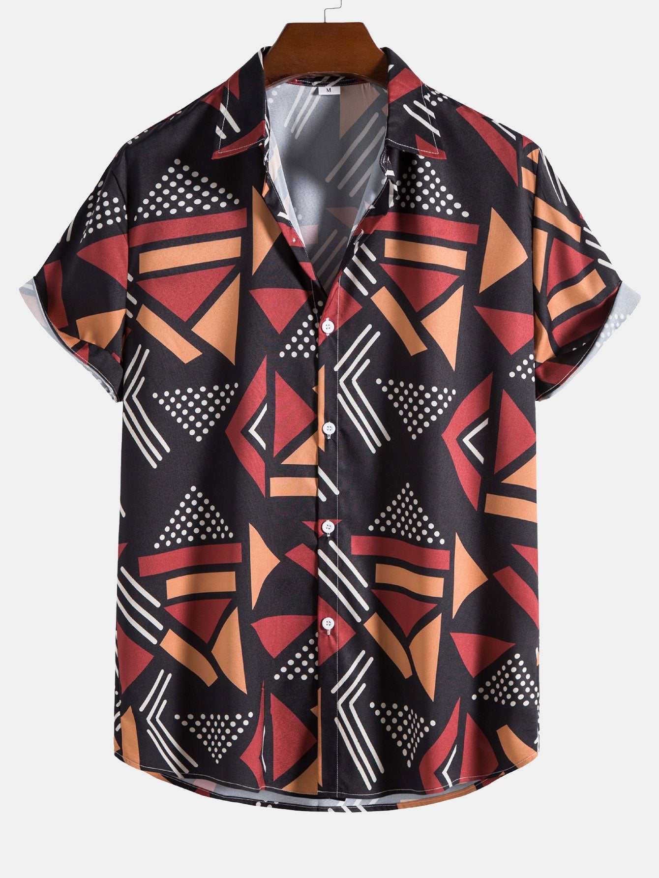 Geometrisch bedrucktes Hemd & Badeshorts