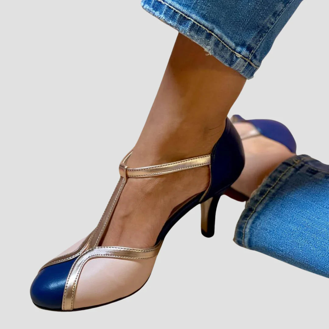 FINA - Sandalen mit zweifarbigen Absätzen