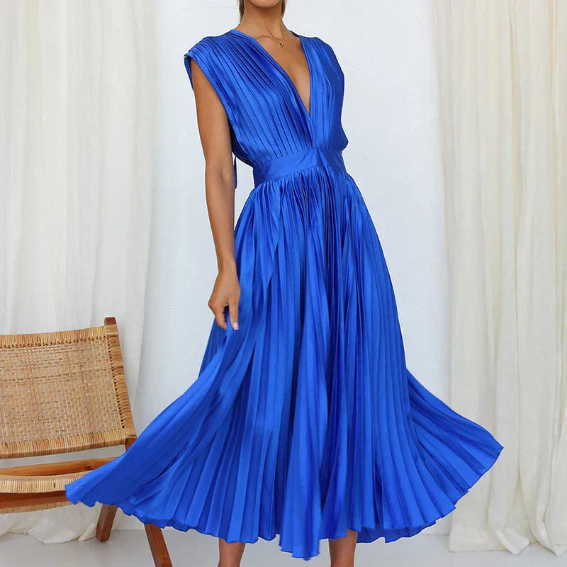 Hannah - Elegantes Plissiertes Maxikleid