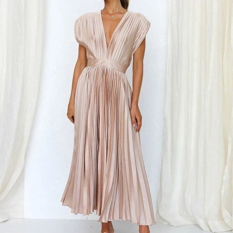 Hannah - Elegantes Plissiertes Maxikleid