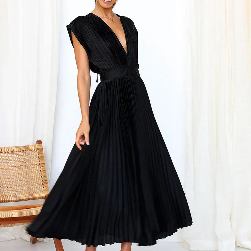 Hannah - Elegantes Plissiertes Maxikleid