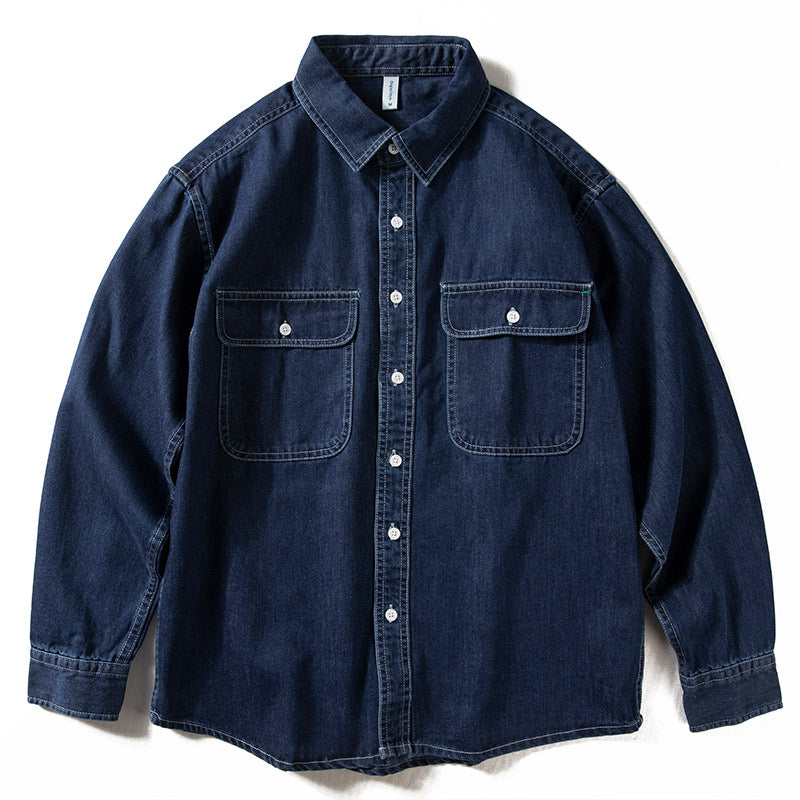 Denim Lockeres Amerikanisches Freizeithemd Jacke