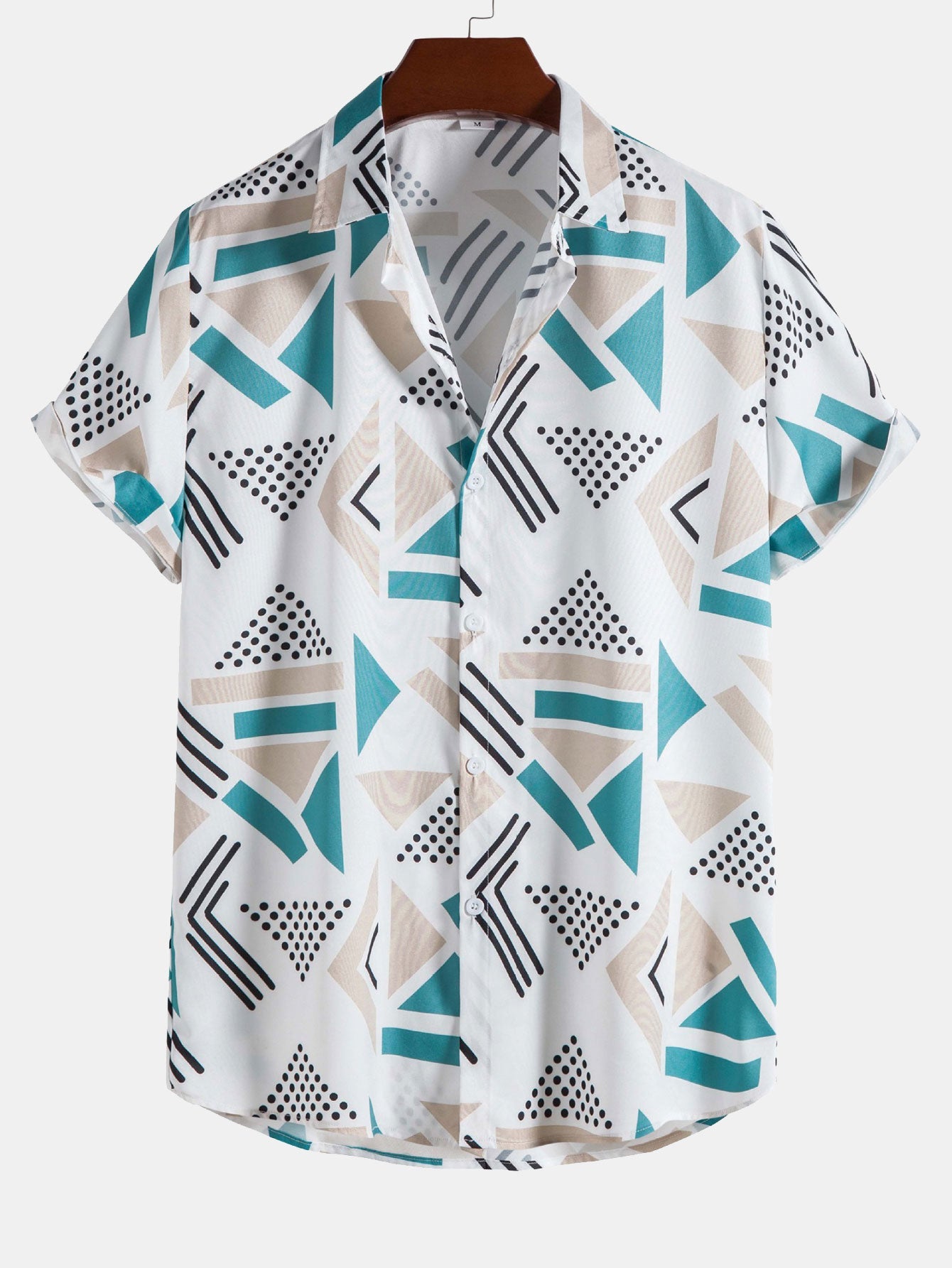 Geometrisch bedrucktes Hemd & Badeshorts