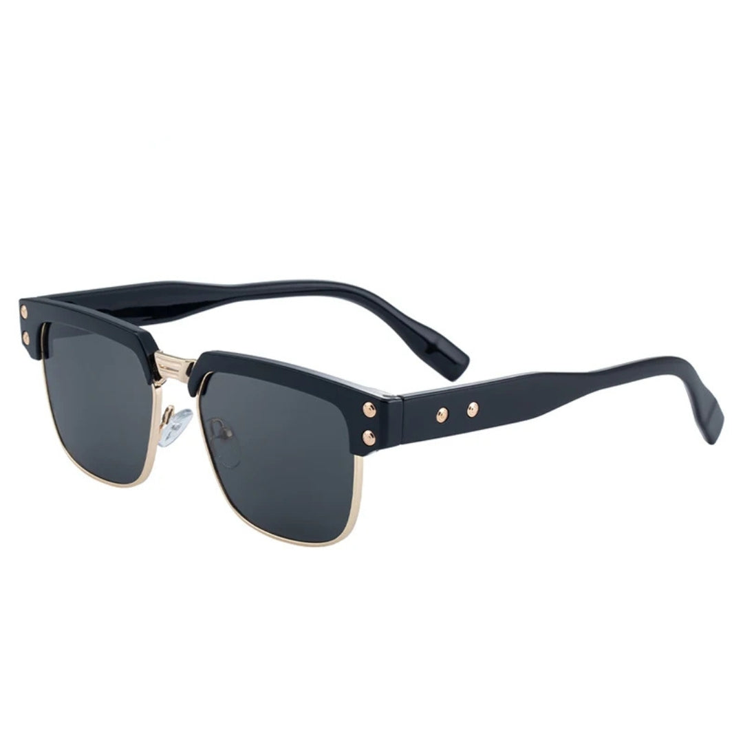 Cody – Steampunk-Sonnenbrille mit polarisierten Gläsern und eckigem Rahmen
