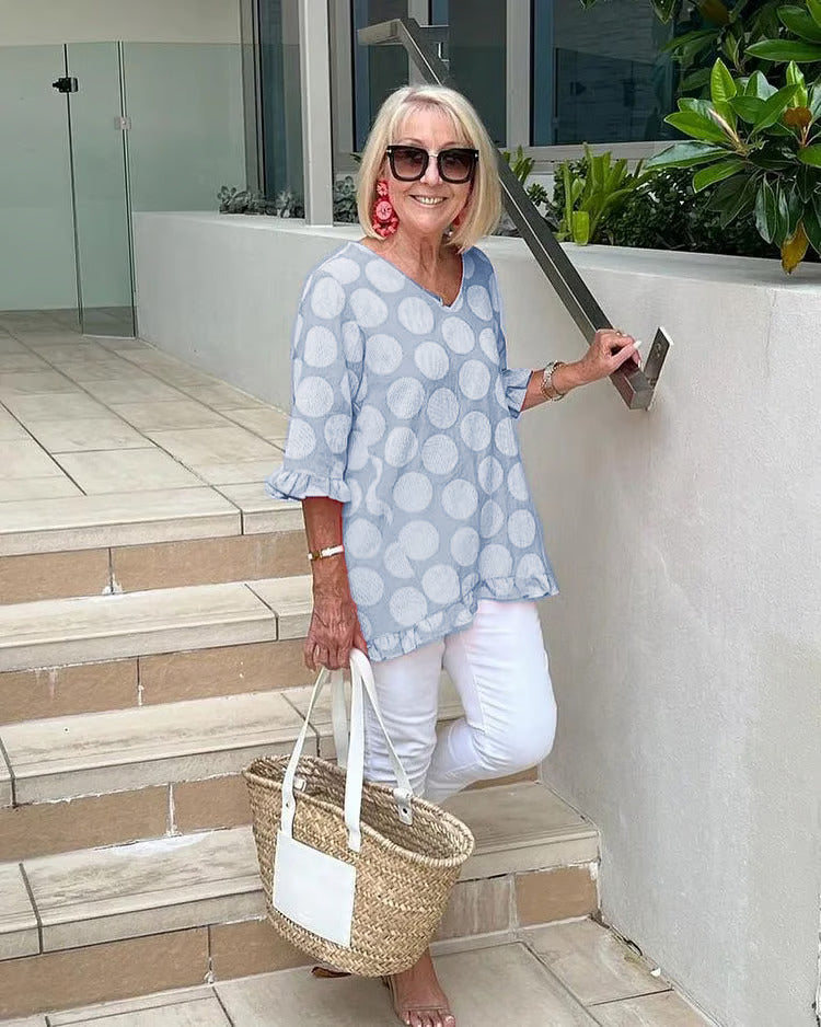 Melanie - Elegante Bluse mit V-Ausschnitt