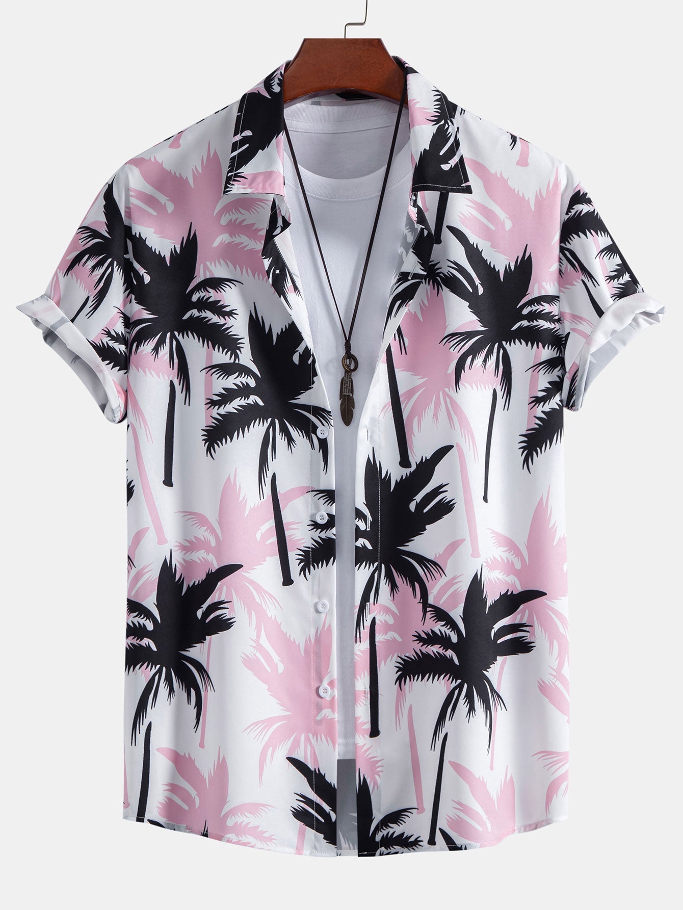 Hemd mit Palmenprint und Knöpfen & Badeshorts