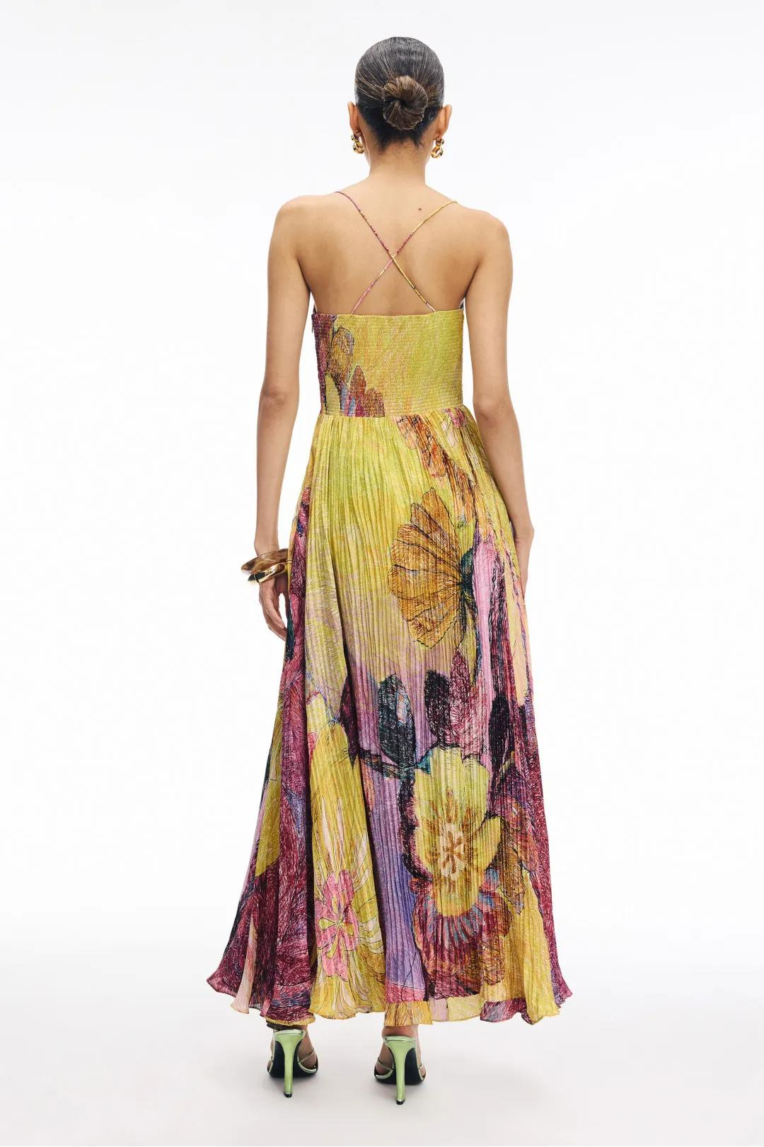 Kiara - Mehrfarbiges Maxikleid mit Ikat-Print