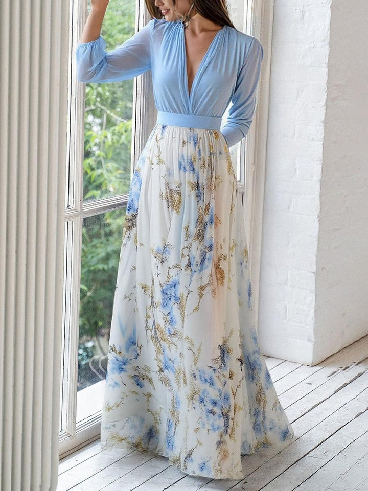 Tess - Langes Kleid mit Blumendruck