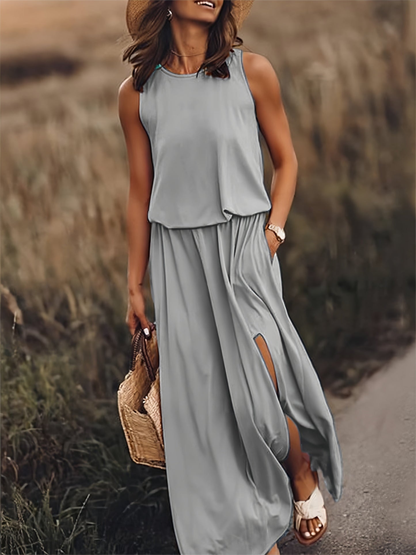 Mila - Ärmelloses maxikleid