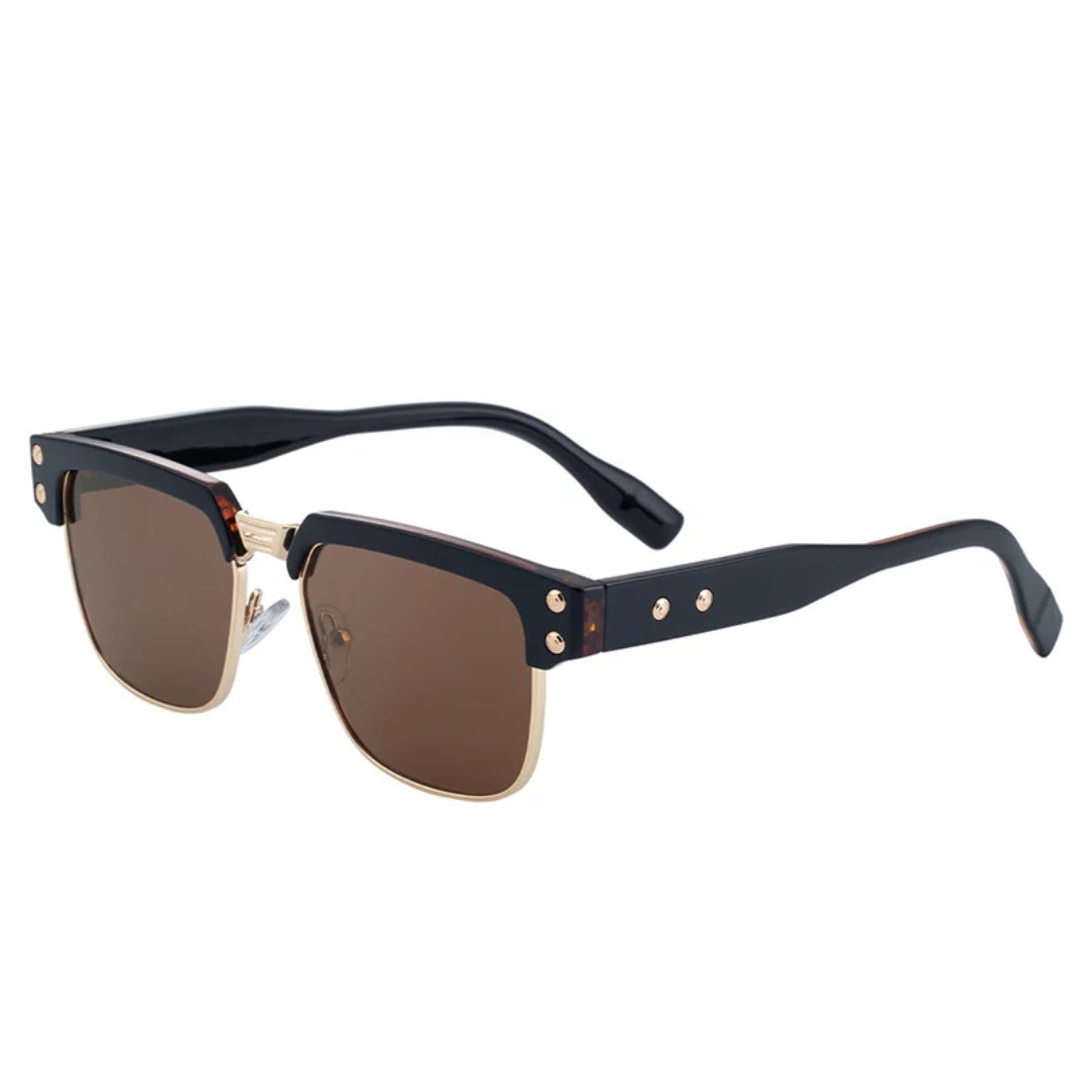 Cody – Steampunk-Sonnenbrille mit polarisierten Gläsern und eckigem Rahmen