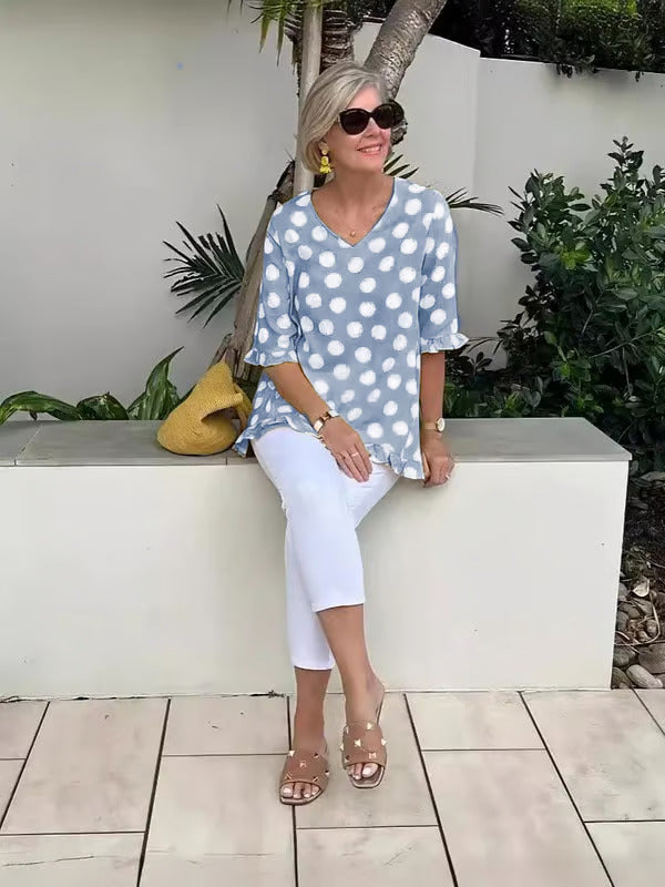 Melanie - Elegante Bluse mit V-Ausschnitt
