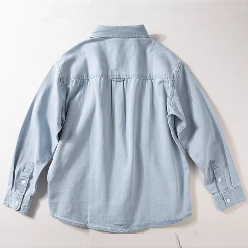Denim Lockeres Amerikanisches Freizeithemd Jacke