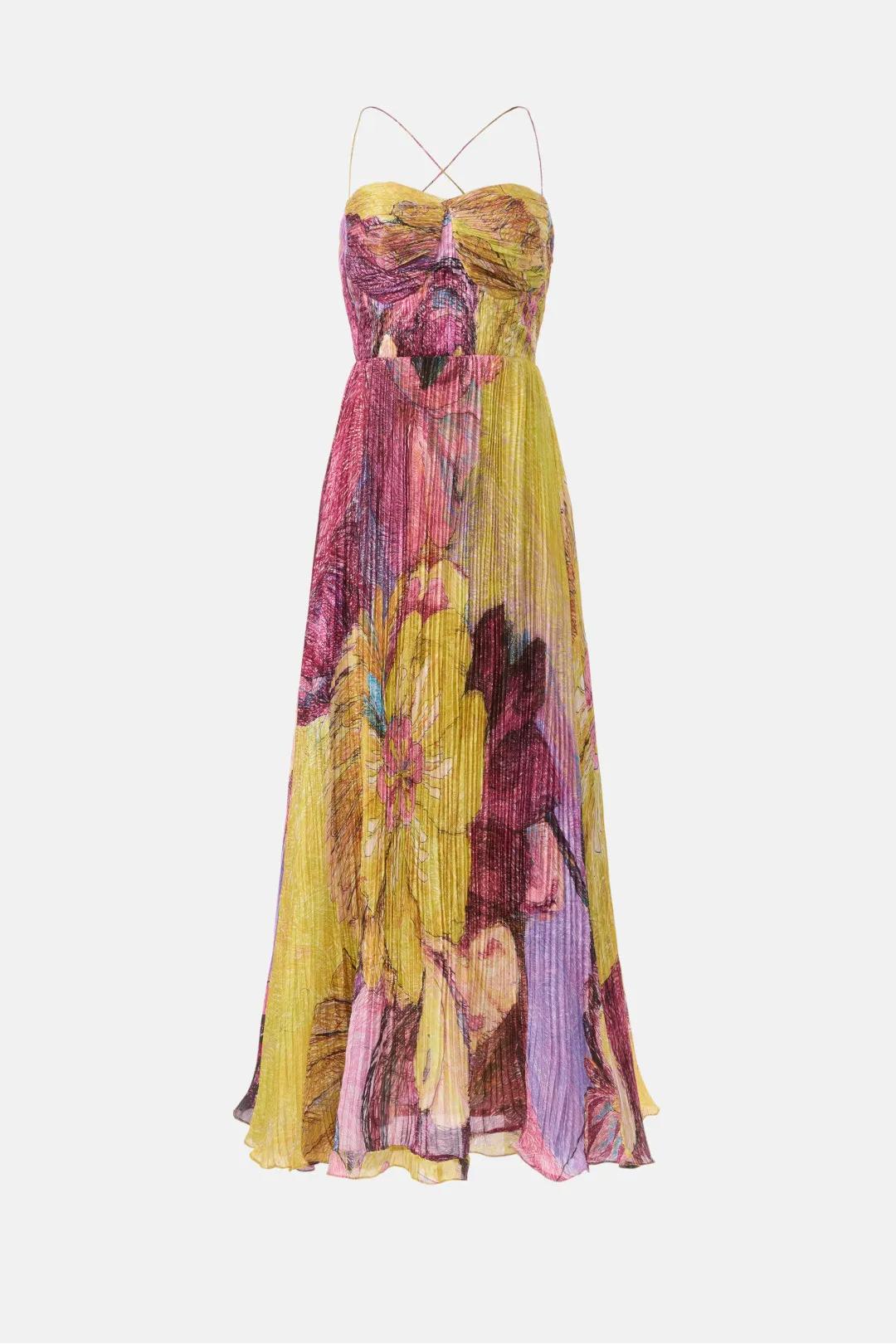 Kiara - Mehrfarbiges Maxikleid mit Ikat-Print