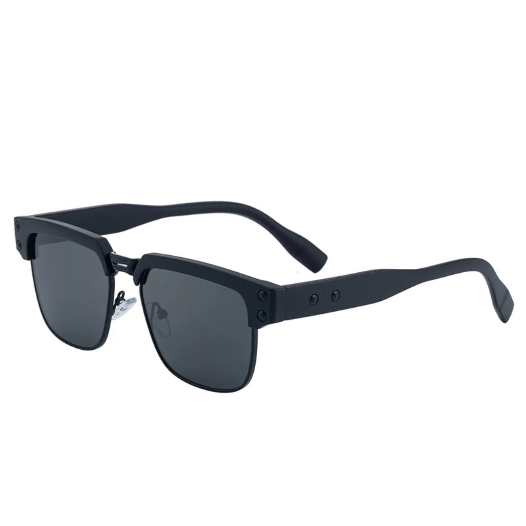 Cody – Steampunk-Sonnenbrille mit polarisierten Gläsern und eckigem Rahmen