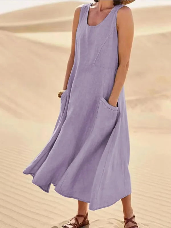 Lilly - Ärmelloses Kleid mit Taschen