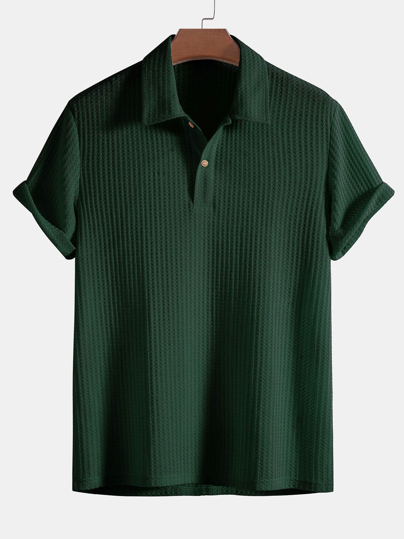 Gestricktes Waffel-Poloshirt