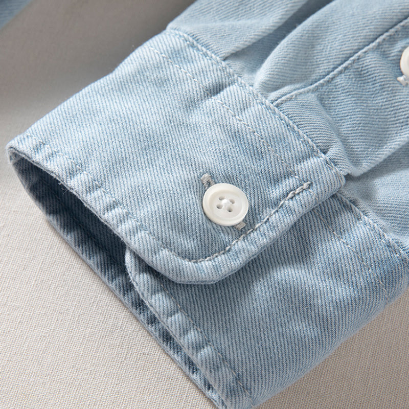 Denim Lockeres Amerikanisches Freizeithemd Jacke