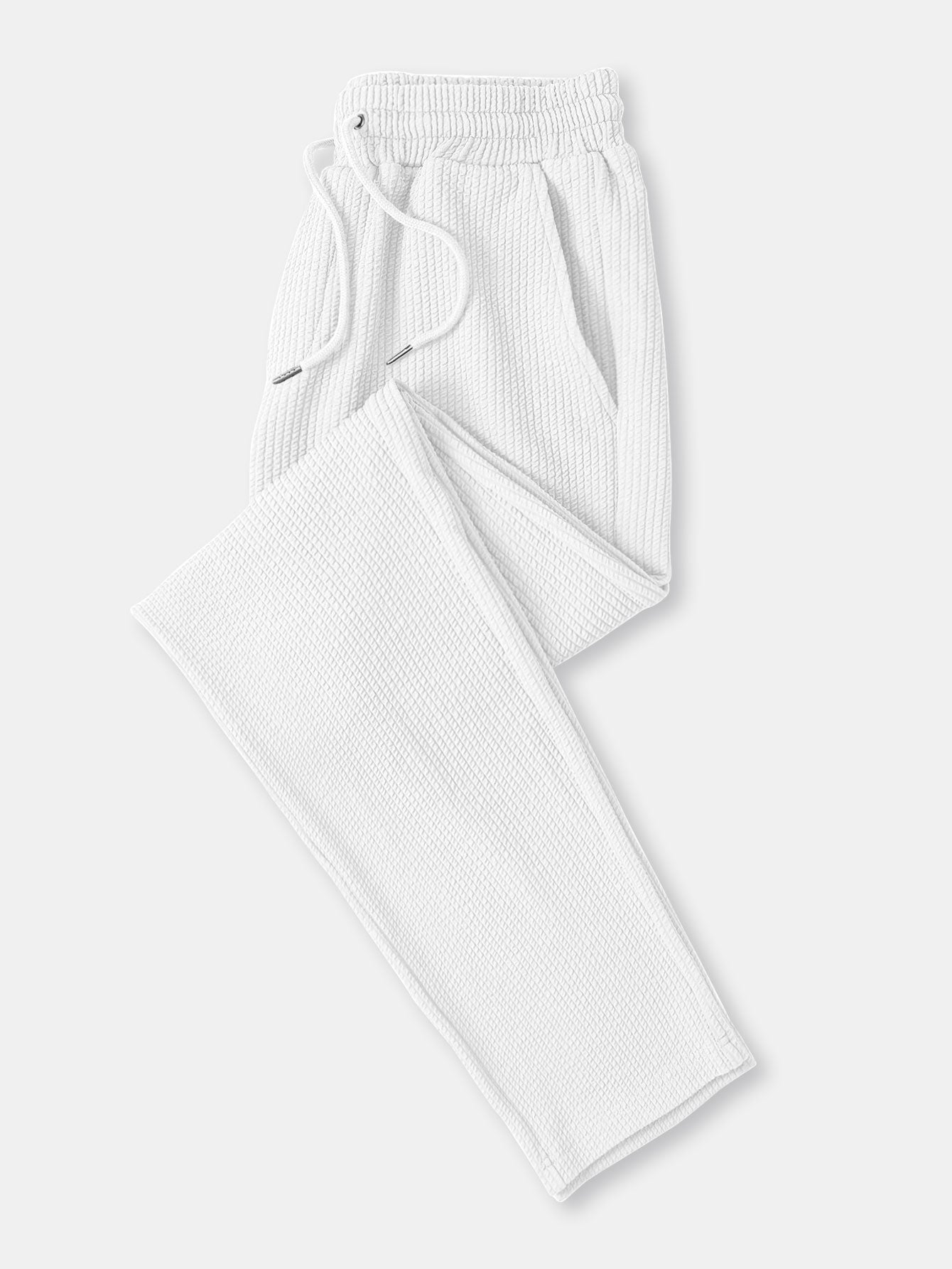 Langärmliges, figurbetontes Shirt mit geripptem Stehkragen und gerade geschnittene Hose mit geripptem Saum