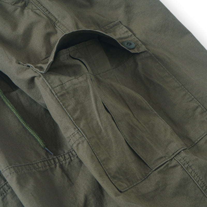 Japanische Retro-Silhouette Multi-Pocket-Hose mit weitem Bein