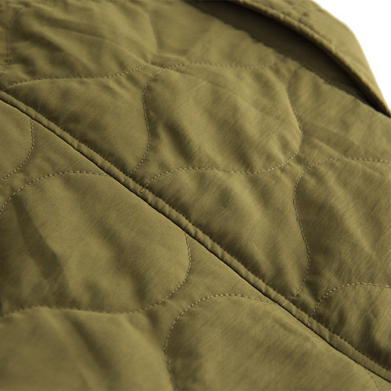 Gesteppte Jacke aus Baumwolle im Kürbishemd-Stil