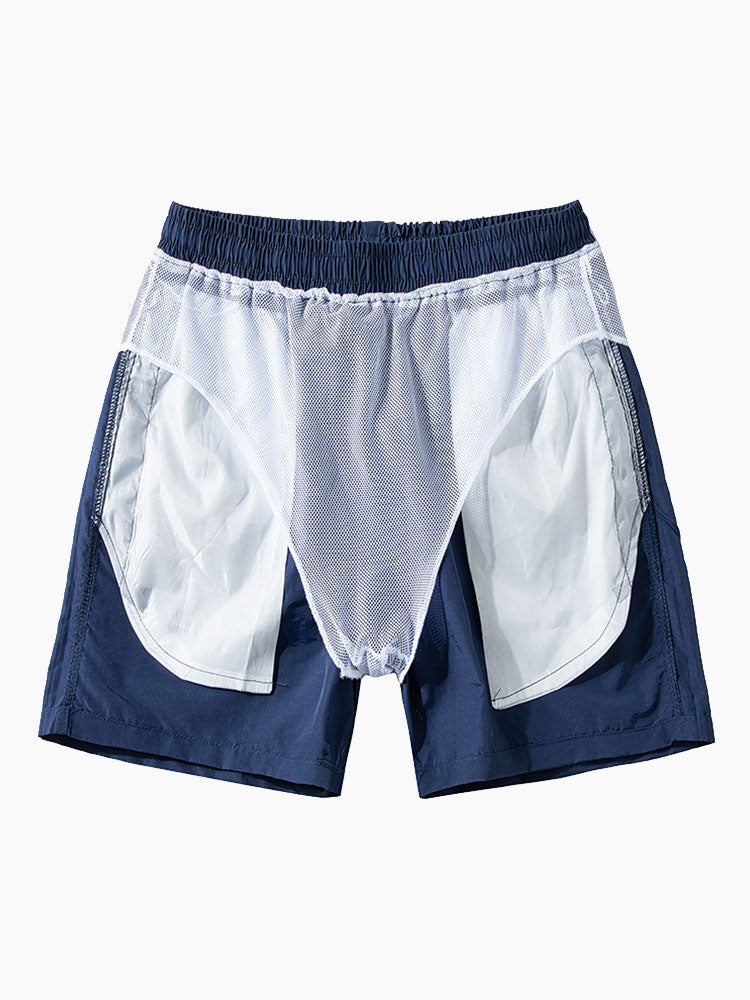 Geometrisch bedrucktes Hemd & Badeshorts