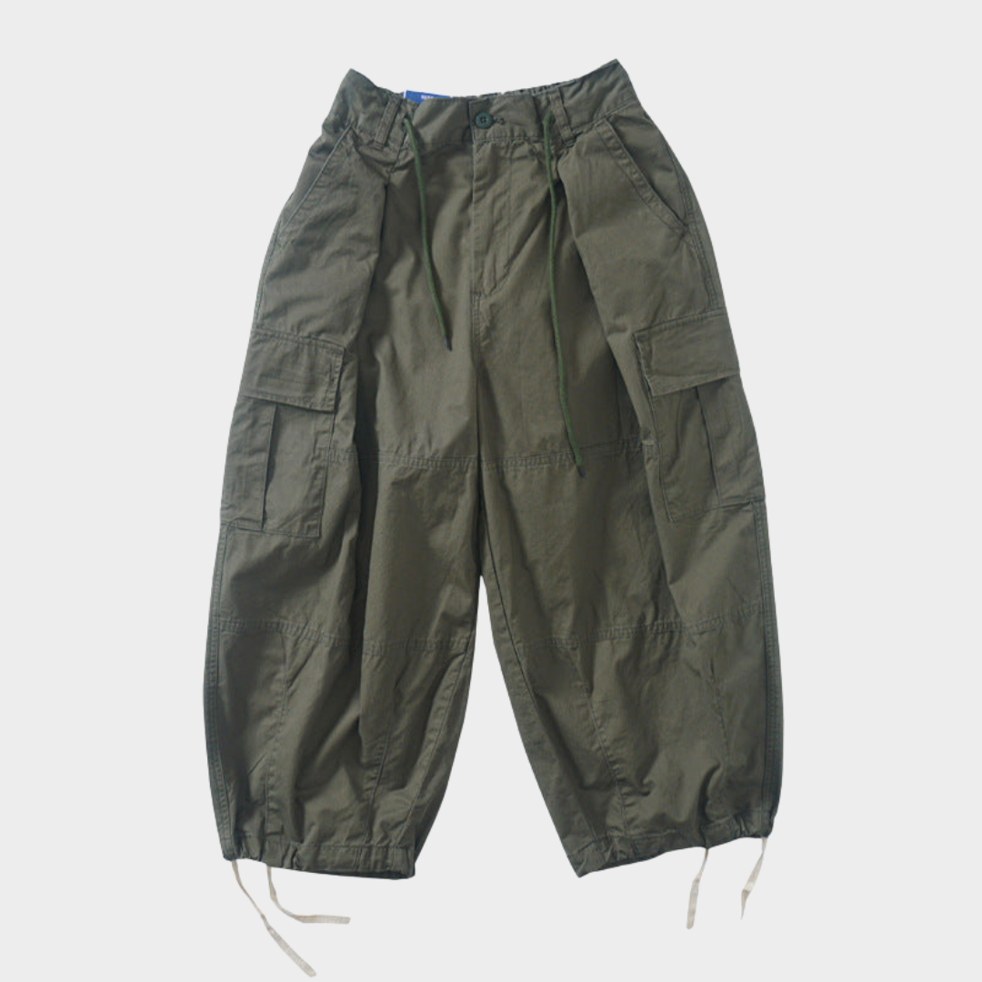Japanische Retro-Silhouette Multi-Pocket-Hose mit weitem Bein