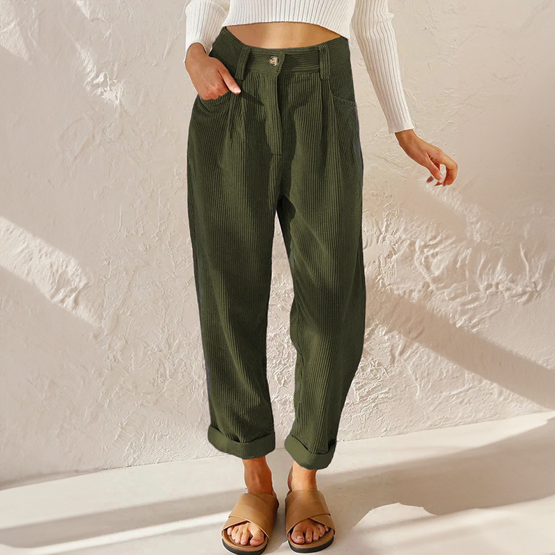 ANNIE - BEQUEME CORDHOSE MIT HOHER TAILLE