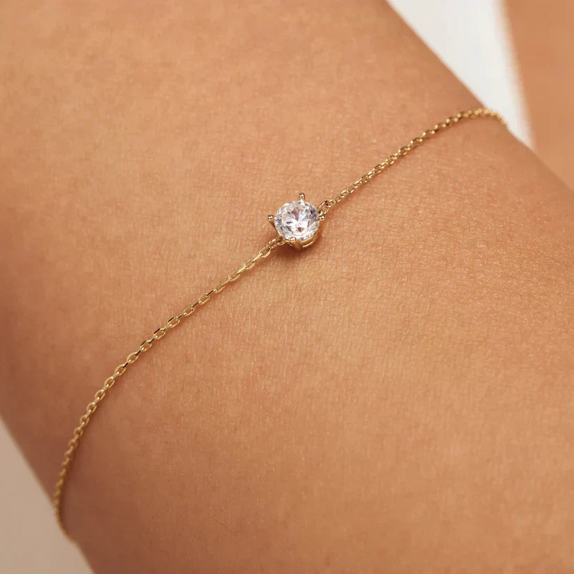 Cléa 14k Gold Moissanit-Stein-Armband