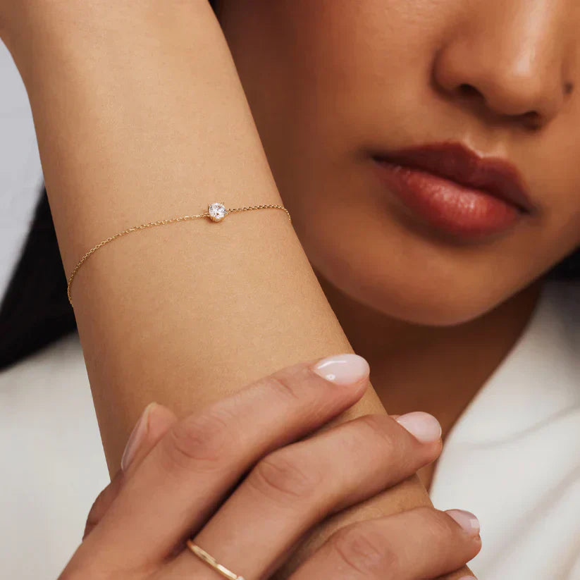 Cléa 14k Gold Moissanit-Stein-Armband