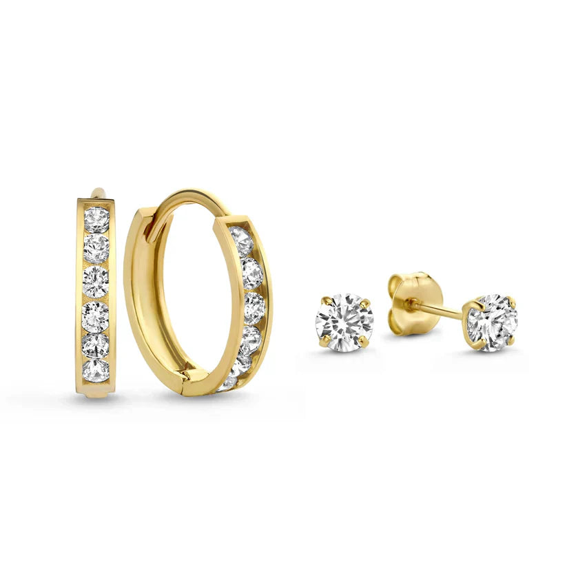Dara Brillane Ohrringe Set | Gold 14k