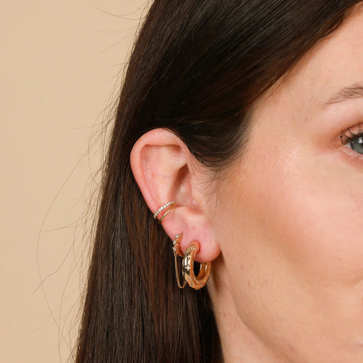 Cosmic Hoop-Ohrringe | Gold 16k