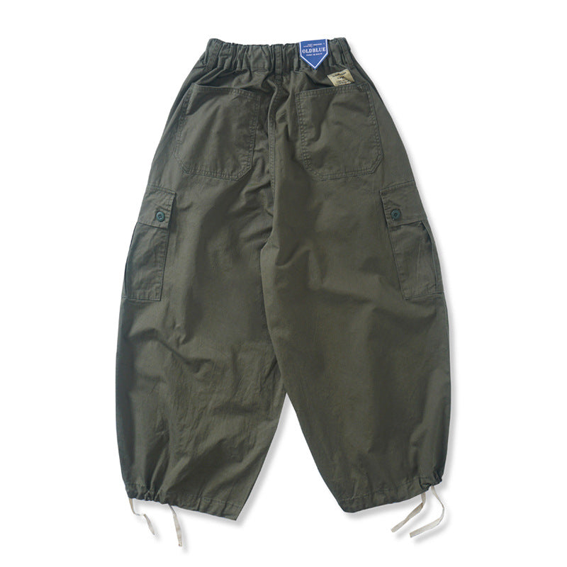 Japanische Retro-Silhouette Multi-Pocket-Hose mit weitem Bein