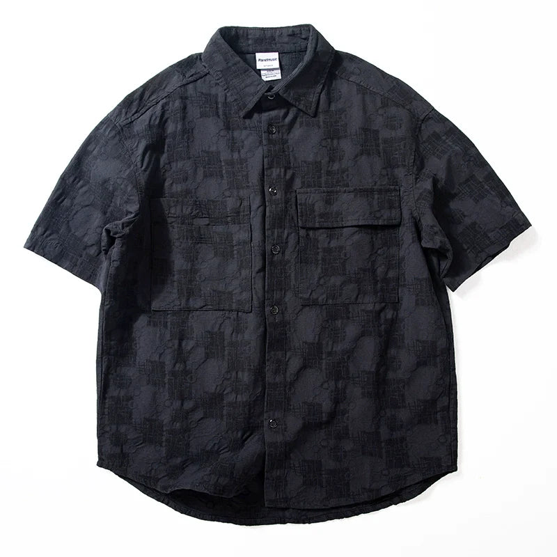 Jacquard - Hemd mit kurzen Ärmeln