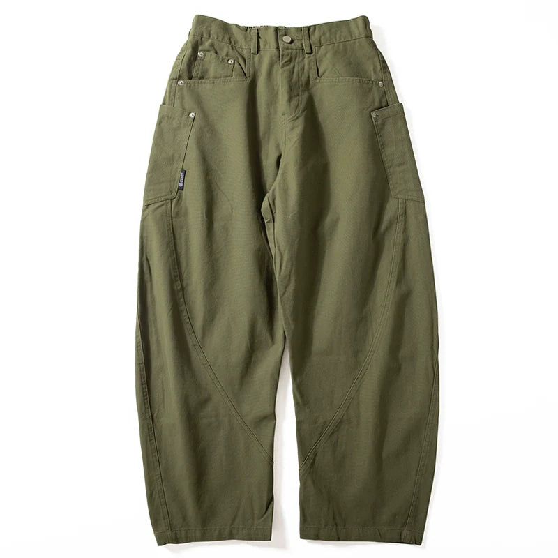 Machete Baumwollhose mit weitem Bein und lockerem Schnitt