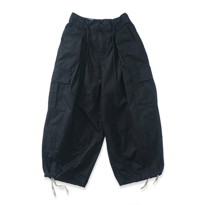 Japanische Retro-Silhouette Multi-Pocket-Hose mit weitem Bein