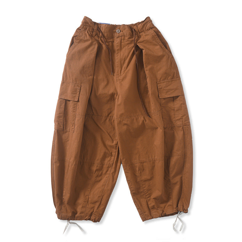 Japanische Retro-Silhouette Multi-Pocket-Hose mit weitem Bein