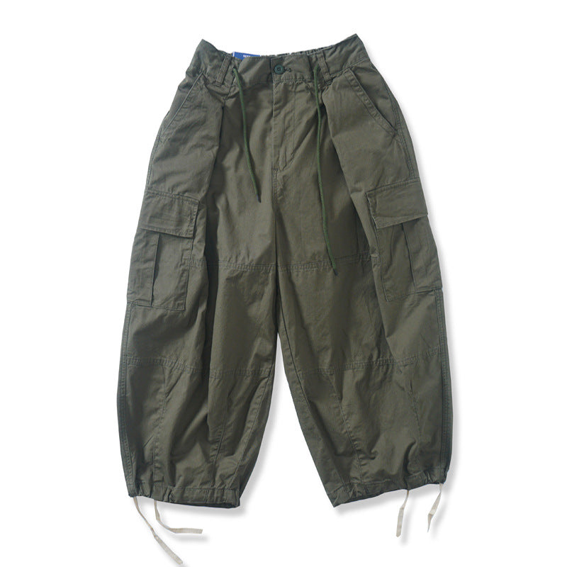 Japanische Retro-Silhouette Multi-Pocket-Hose mit weitem Bein