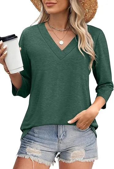 Carine - T-shirt mit V-Ausschnitt