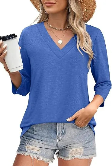 Carine - T-shirt mit V-Ausschnitt